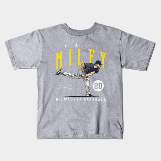 Wade Miley Milwaukee Game Kids T-Shirt by Jesse Gorrell